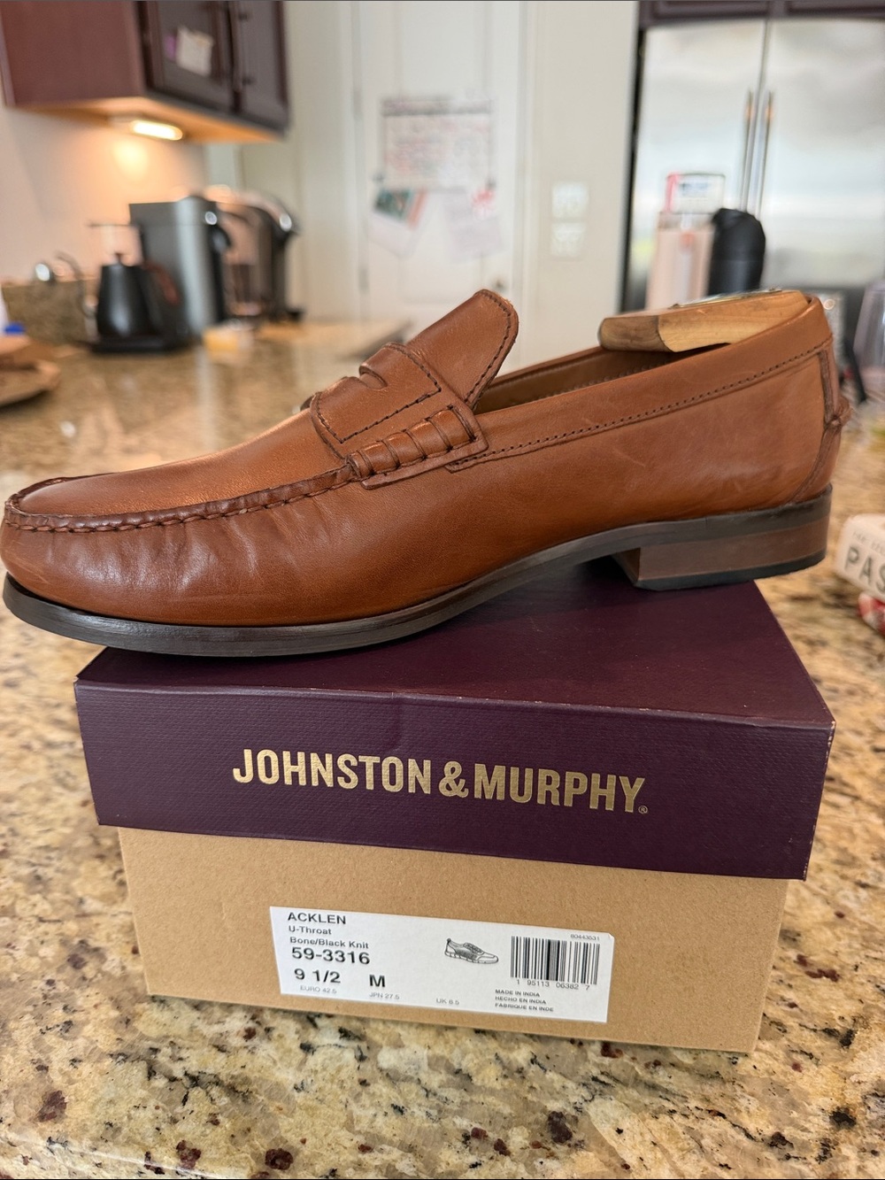 Johnston & Murphy Tan Leather Penny Loafers